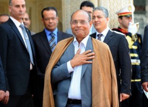 Tunisian President Moncef Marzouki is set to become the first head of state to pay a visit to President Morsy (photo AFP)