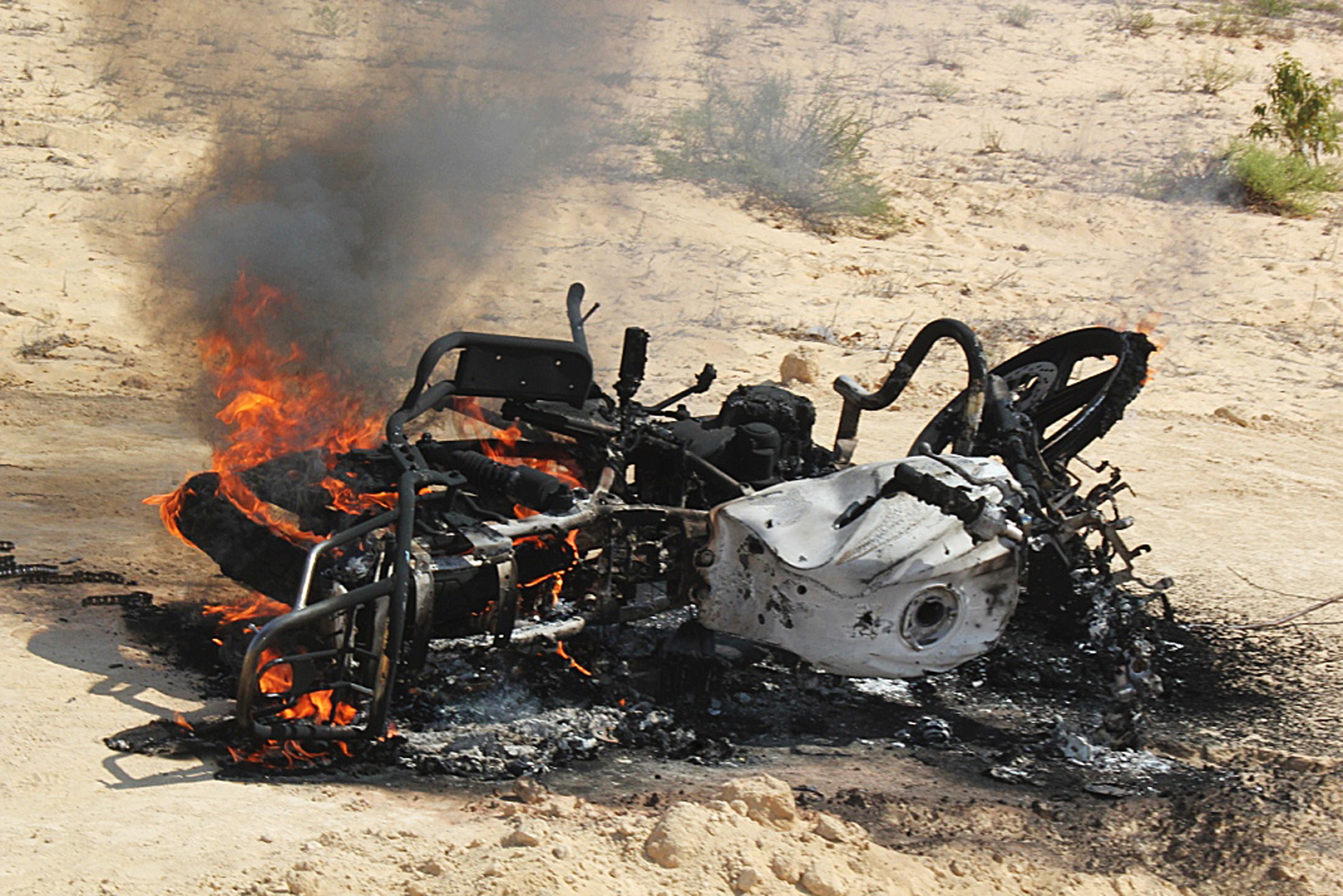 Egyptian security forces continue to press on with operations in the Sinai, including a recent raid on the village of el-Jurah in Egypt's Northern Sinai province on 12 August AFP PHOTO / STR