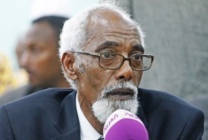 Veteran Somali politician Mohamed Osman Jawari in Mogadishu on 26 August AFP PHOTO / Mohamed Abdiwahab