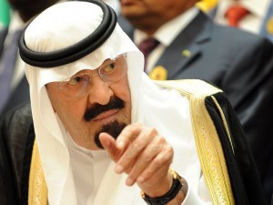 Saudi Arabia's King Abdullah bin Abdulaziz (right) pictured at the summit of Organisation of Islamic Cooperation in Mecca on 14 August AFP PHOTO/FAYEZ NURELDINE