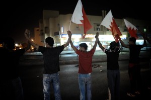 Shiite Muslims take part in a demonstration in solidarity with human right activists Nabeel Rajab in the village of Sitra, South of Manama, on 6 August AFP PHOTO / MOHAMMED AL-SHAIKH