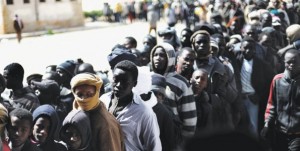 Sudanese and East African refugees have been stuck on the border between Libya and Egypt since the uprising against Qaddafi’s rule began in early 2011 (File photo) AFP PHOTO