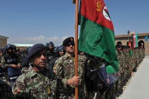 One day after Afghan National Army soldiers took part in a ceremony to mark the handing over of Bagram prison to Afghan authorities, the air base where it is situated was struck by several missiles AFP PHOTO / SHAH MARAI