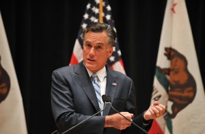 US Republican presidential candidate Mitt Romney speaks to the press in Costa Mesa, California AFP PHOTO / NICHOLAS KAMM