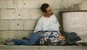 Screen grab from footage by French television network France 2 that shows the death of Mohammed al-Durra and wounding of his father AFP PHOTO / Getty Images