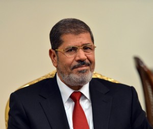 Morsy gave a live interview on Egyptian state TV from the Presidential Palace AFP PHOTO / KHALED DESOUKI