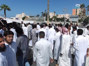 Protesters gather in front of the governorate office in Marsa Matruh Mohamed Farag