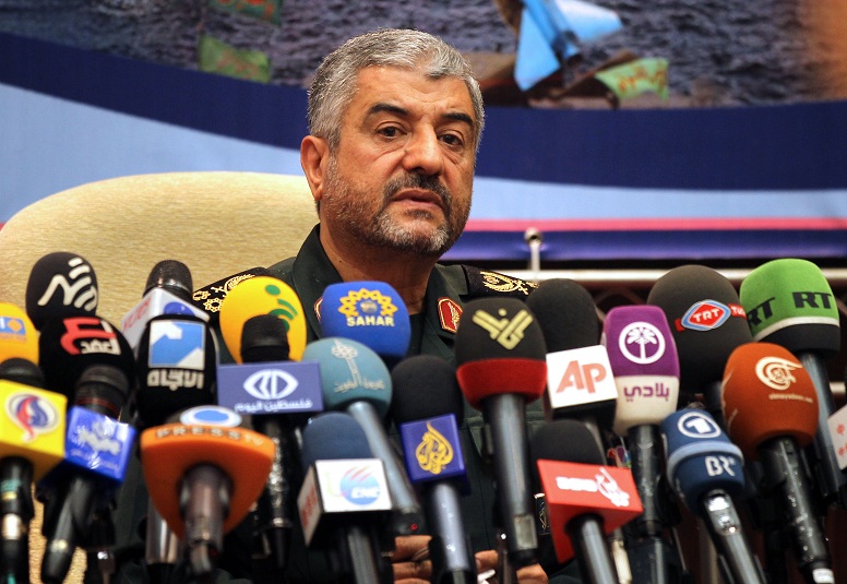 Iranian Revolutionary Guards commander Brigadier General Mohammad Ali Jafari holds a press conference in Tehran AFP PHOTO/ATTA KENARE