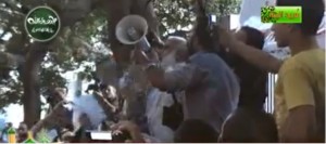 Screen grab for Abu Islam while ripping the bible before burning it