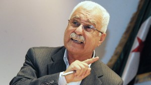 Syrian National Council chairman George Sabra met with the Arab League Secretary General Nabil El-Araby on Sunday to discuss the ongoing crisis in Syria Photo: George Sabra (AFP\Photo)