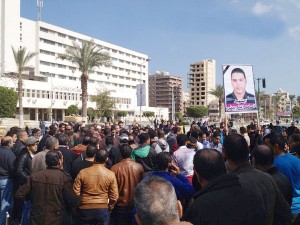 Marches had swept Port Said early on Sunday morning responding to a call for civil disobedience in the governorate. (Photo by Chetos)
