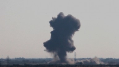 North Sinai militants post photo of a suicide operation in one of the checkpoints in Sheikh Zuweid. Photo from "State of Sinai" affiliated website