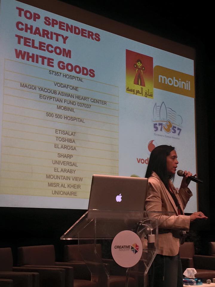 Dina Hashem Managing Director of UM Cairo shares the top spenders on media buying in Ramadan 2015 (Photo from Facebook)