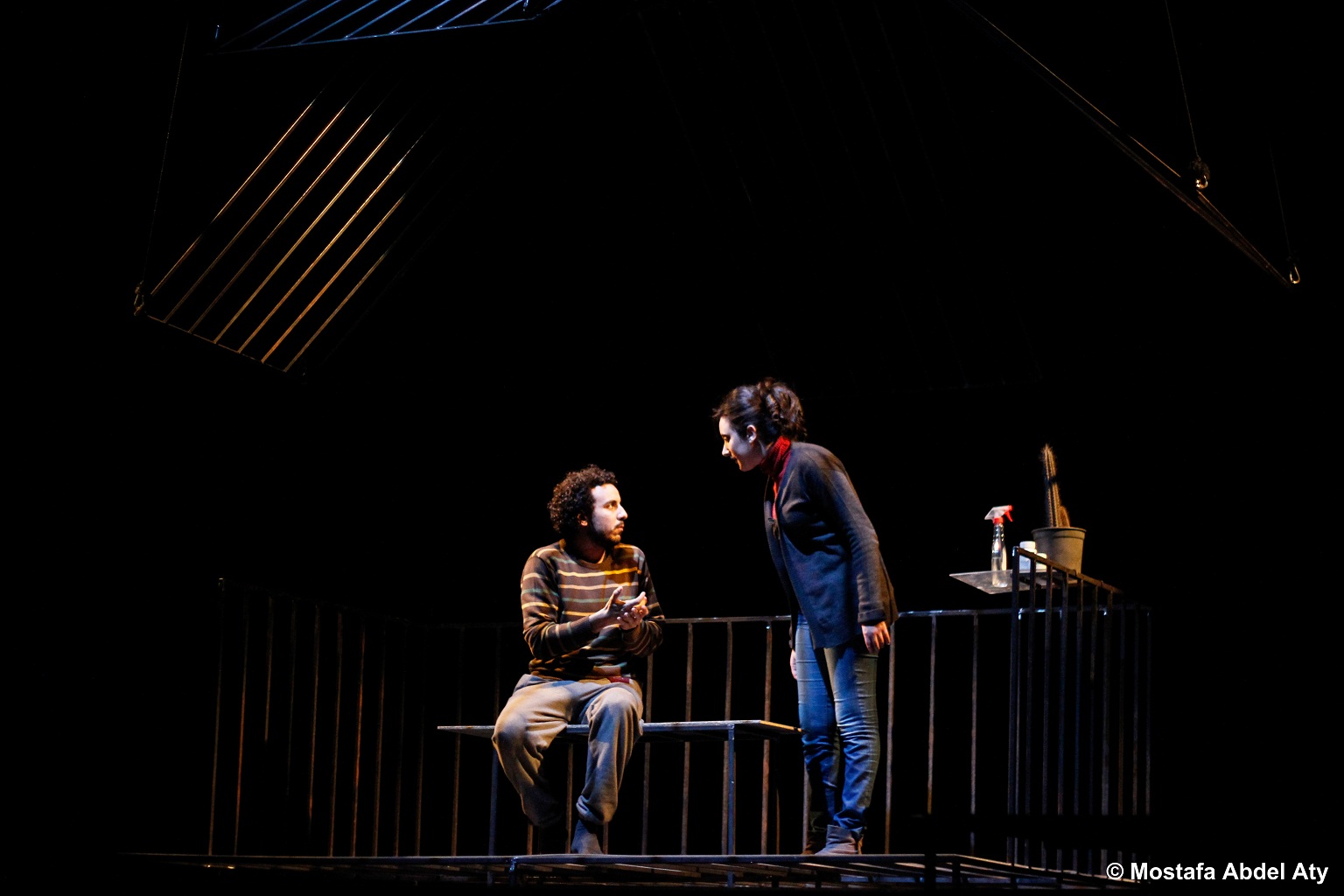 Three characters face-off in Triangles are My Favourite Shape (Photo by Mostafa Abdel Aty)