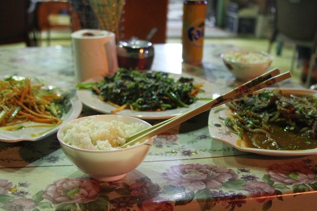 Sitting on the patio ready to enjoy authentic Chinese food (Photo by Sharif Paget)