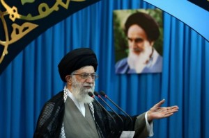Ayatollah Ali Khamenei delivering the Eid al-Fitr prayer sermon at Tehran University on August 9, 2013 (Khamenei.ir/AFP)
