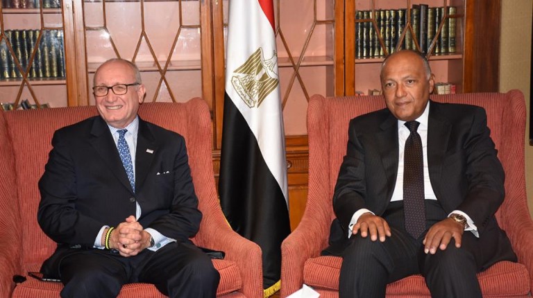 Minister of Foreign Affairs Sameh Shoukry met on Wednesday with a delegation from the Business Executives for National Security (BENS), a US-based non-profit organisation that provides the United States government with business solutions to national security problems.