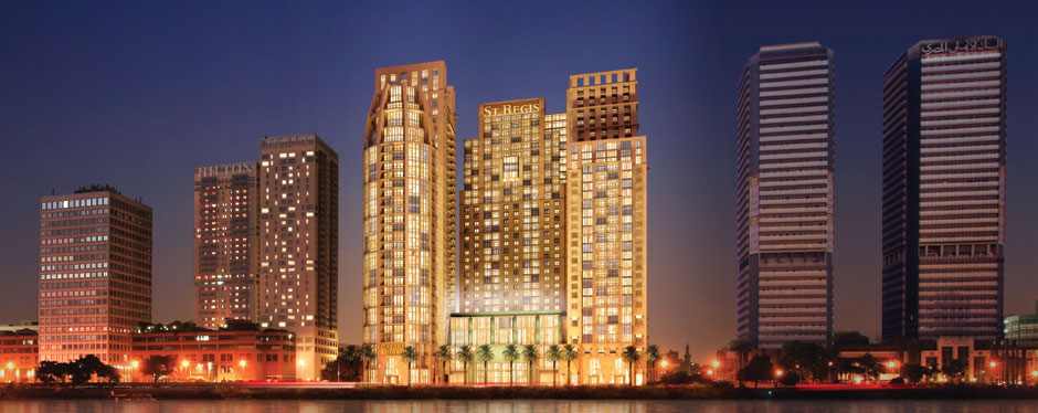The Nile Corniche project is one of the biggest QD projects in Egypt, in which the company is building St. Regis Hotel Tower at 180 metres (591 ft) tall, to be the tallest building in Egypt when complete. (Photo from Qatari Diar)
