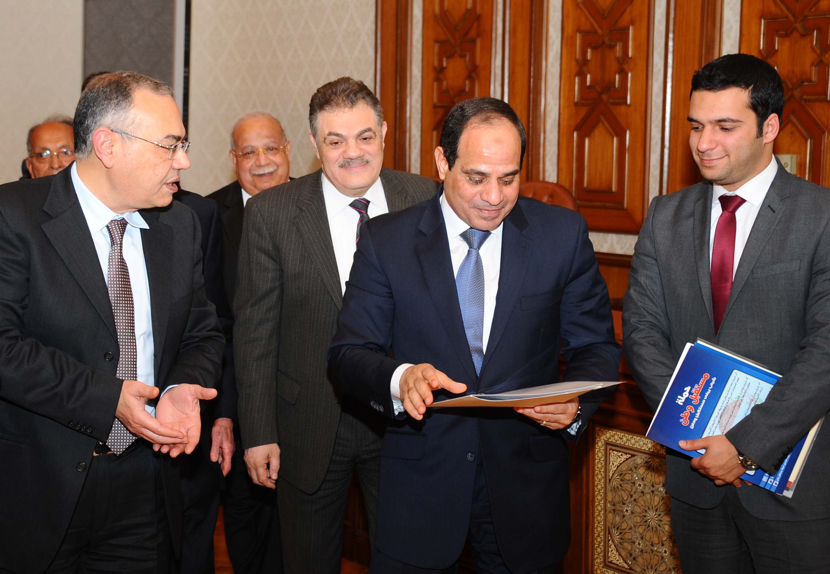 President Abdel Fattah Al-Sisi met with political party leaders on 12 and 13 January for the first time sincehe was sworn into office (Photo by presidential office)