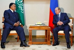 Russia's Vladimir Putin (R) meets Prince Bandar bin Sultan bin Abdul Aziz al-Saud in Astrakhan on September 4, 2008 (Pool/AFP/File, Alexey Nikolsky)