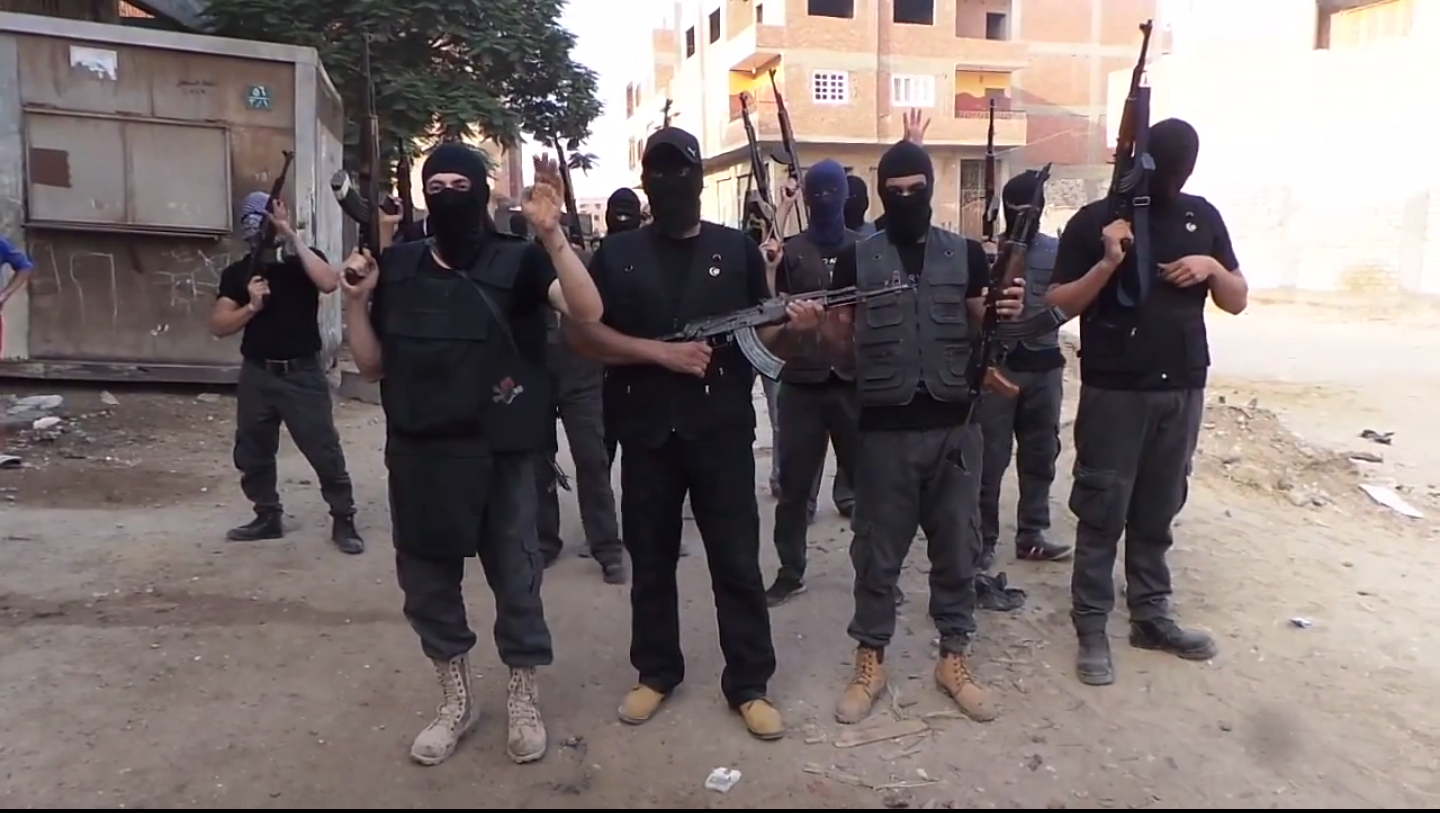The Ministry of Interior is investigating a video that was uploaded by a group that calls themselves the 'Helwan Brigades'. (screenshot from YouTube)