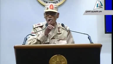 Screenshot from a state media press conference, where Abdel Atty annouced a cure for Aids