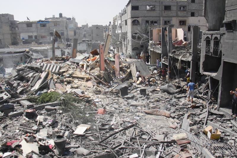 Israeli forces destroyed houses in Gaza. (Handout from the Palestinian Ministry of Interior/File)