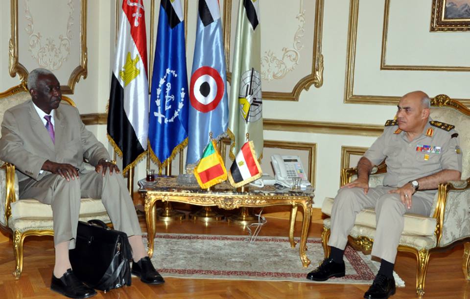 Minister of Defence Sedki Sobhi met Bah N'Dao, the Malian minister of defence and veterans affairs, in Egypt on Monday to discuss the current regional situation and the implications on the security and stability in Africa. (Photo Ministry of Defence Handout)