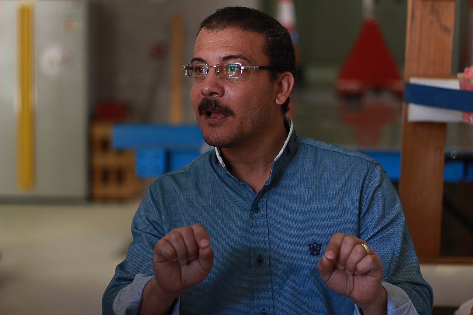 Hossam Rashed - manager of the heavy antiquities zone in the restoration centre (DNE Photo)