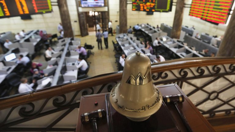 A general view of the Egyptian Exchange (EGX) in Cairo August 18, 2013. Egypt's stock market fell sharply on Sunday as it resumed trading after hundreds of people were killed in a crackdown by the army-backed government on supporters of the Muslim Brotherhood. Banks and the stock market reopened for the first time since Wednesday's carnage, with shares rapidly falling 2.5 percent.