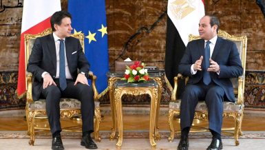 Egypt President Abdel Fattah Al-Sisi and Italian Prime Minister Giuseppe Conte on Friday discussed means of economic and military cooperation, according to a statement posted by Egyptian presidency on its Facebook page.