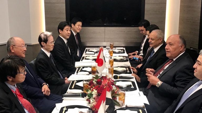 Japanese Minister of Foreign Affairs, Taro Kono, visited Egypt to participate in the ministerial meeting of the first Japan-Arab Political Dialogue, as well as to hold bilateral meetings Minister of Foreign Affairs Sameh Shoukry