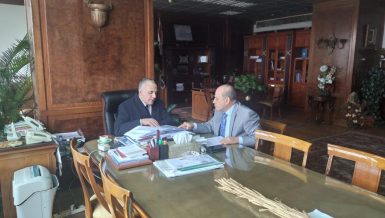 Egypt’s Minister of Water Resources and Irrigation Mohamed Abdel-Aty with Adel El-Gendy, general director of Owen Reservoir and head of the Egyptian irrigation delegation in Uganda