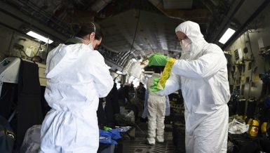 Medical workers wearing PPE during coronavirus pandemic