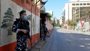 Security forces during Lebanon coronavirus (COVID-19) lockdown