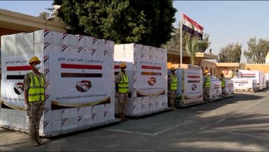 , Egyptian President Abdel Fattah Al-Sisi instructed for the dispatch of four military planes carrying medical supplies to Sudan to help the country in its fight against coronavirus (COVID-19)