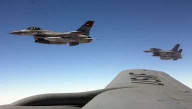 Egyptian airforce during strike against ISIS in Derna in 2015
