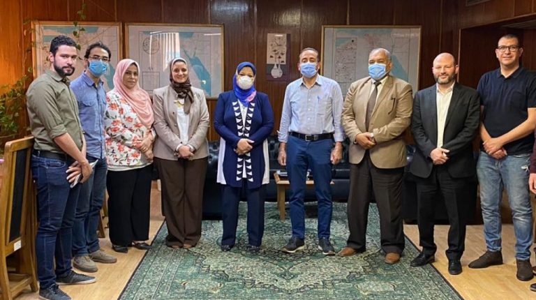 Egyptian Electricity Transmission Company (EETC) Chairperson Sabah Mashaly with El-Sewedy Electric officials