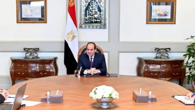 President Abdel Fattah Al-Sisi with Prime Minister Moustafa Madbouly COVID-19 in Egypt ( coronavirus)