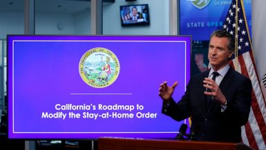 California Governor Gavin Newsom announce second stage of COVID-19 reopening