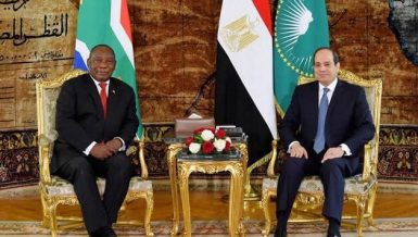 Egypt's President Abdel Fattah Al-Sisi and South Africa President Cyril Ramaphosa discuss Nile dam dispute between Egypt Sudan and Ethiopia GERD Daily News Egypt
