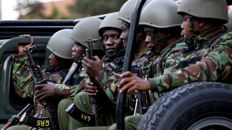 Kenyan police fighting Al-Shabab militants