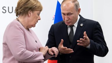 Russian President Vladimir Putin discussed the situations in Ukraine, Iran and Libya with German Chancellor Angela Merkel