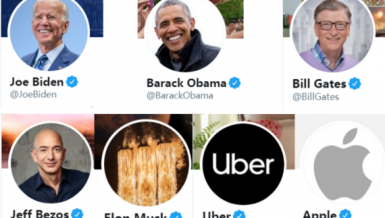 This is a combination of screenshots of some of the high-profile Twitter accounts hacked on July 15, 2020