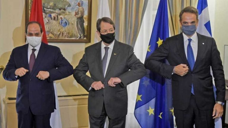 Egypt’s President Abdel Fattah Al-Sisi participated, on Wednesday, in the eighth trilateral summit with Cyprus President Nicos Anastasiades and Greece Prime Minister Kyriakos Mitsotakis in Nicosia.