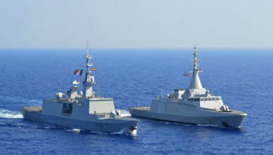 Egyptian and French naval forces carried out, on Wednesday, joint maritime drills in the Mediterranean Sea, with the participation of the Egyptian frigate "Taba" and the French frigate “Languedoc”.