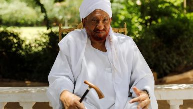 Sudan former Prime Minister and leader of the National Umma Party (NUP) Sadiq al-Mahdi