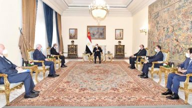 Egypt’s President Abdel Fattah Al-Sisi on Saturday received Jordanian Foreign Affairs Minister Ayman Safady, and Palestinian Foreign Affairs Minister Riyad Al-Maliki.