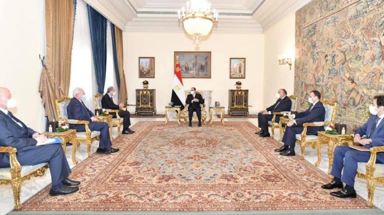 Egypt’s President Abdel Fattah Al-Sisi on Saturday received Jordanian Foreign Affairs Minister Ayman Safady, and Palestinian Foreign Affairs Minister Riyad Al-Maliki.