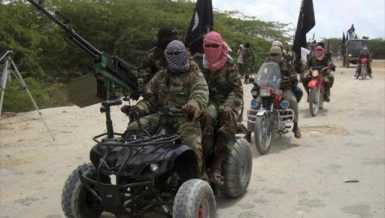 Al Shabaab militants during training at an unidentified location in Somalia